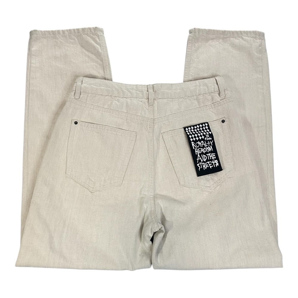 Ksubi Brooklyn Jean Mid Rise Straight Leg Denim Jeans Ecru Cream Sz: 29
